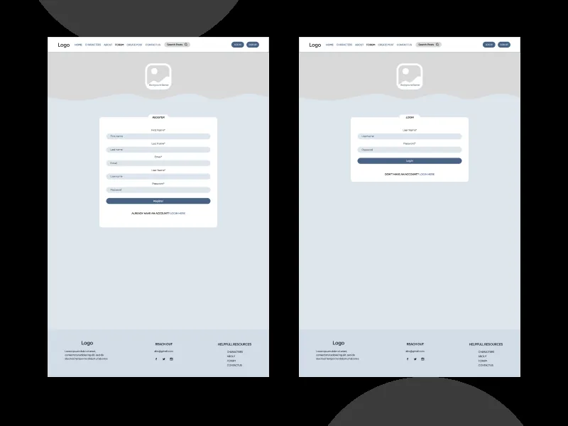 bdebuf wireframes, screen 2