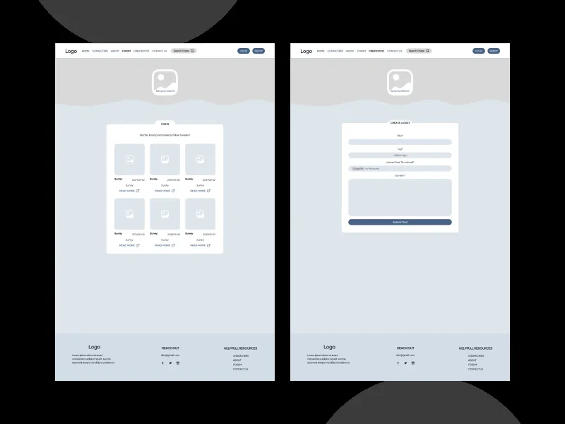 bdebuf wireframes, screen 3
