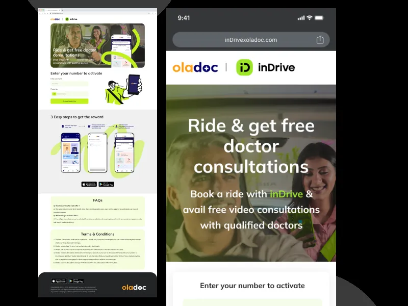 oladoc.com x inDrive partnership page