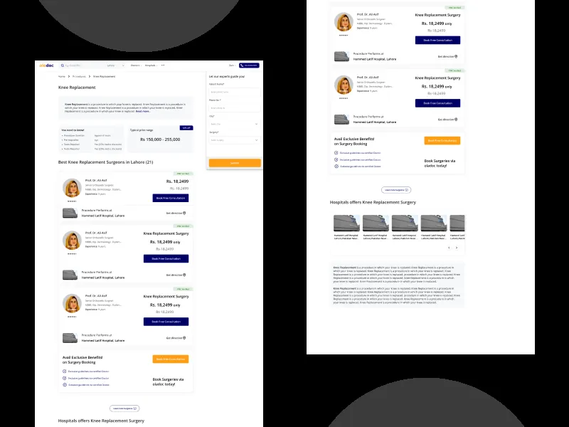 oladoc.com UX/UI design flow