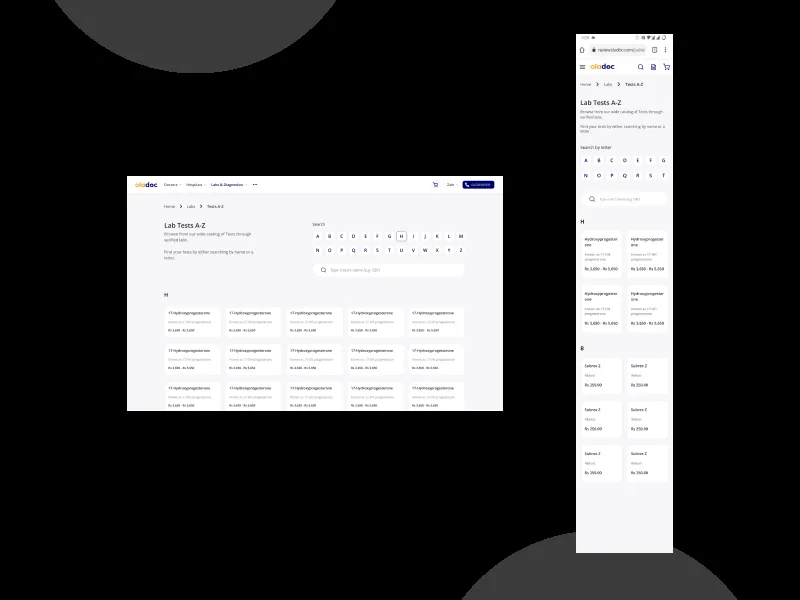 oladoc.com UX/UI design components