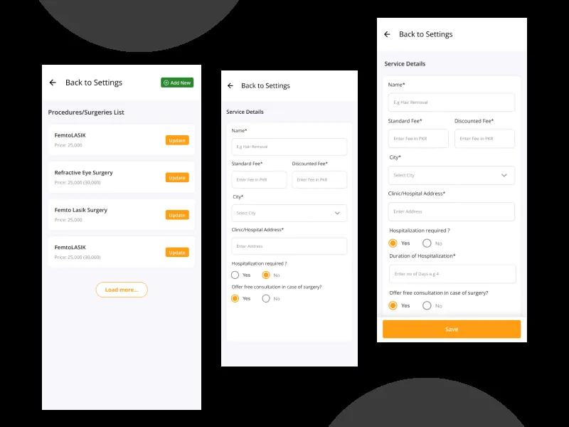 oladoc mobile app UX/UI design
