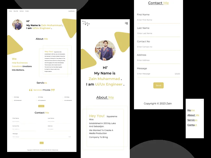 Personal portfolio UX/UI design