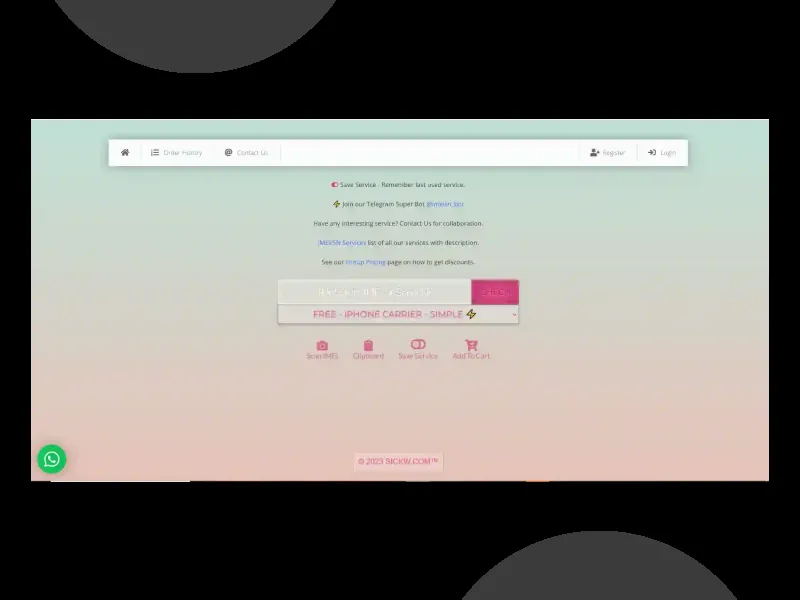 Sickw website frontend